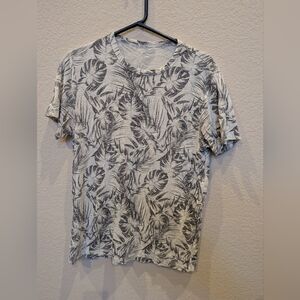 Men's Gray Leaf Print T-Shirt Old Navy